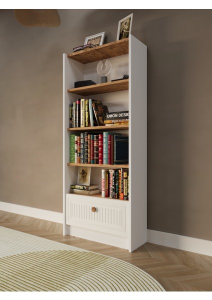 Bohem 5 Raflı Kapaklı Kitaplık Mdf Dekoratif Kapak Dekoratif Kitaplık modelleri