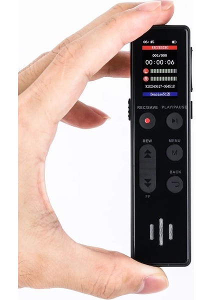 Siyah 64GB Dijital Ekranlı Ses Kayıt Cihazı Ekrandan Kayıtlarınızı Seçip Dinleme Kayıt Li-Ion Dayanıklı Batarya fiyatları