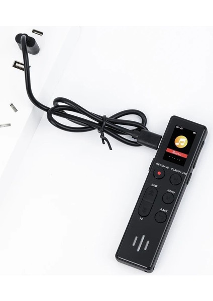 Siyah 64GB Dijital Ekranlı Ses Kayıt Cihazı Ekrandan Kayıtlarınızı Seçip Dinleme Kayıt Li-Ion Dayanıklı Batarya fırsatları