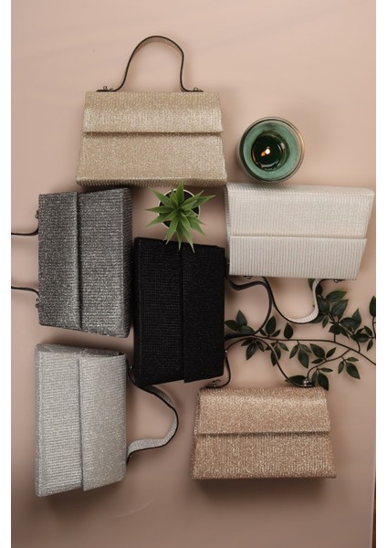 408 Çizgili Çupra Saplı Taşlı Abiye Çanta modelleri