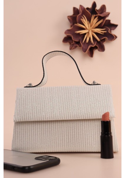 408 Çizgili Çupra Saplı Taşlı Abiye Çanta fiyatları