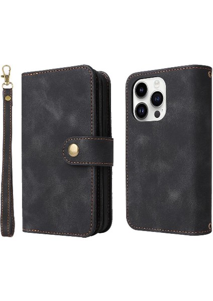 Iphone 13 Için Flip Case Pro Kart Yuvaları Çok Fonksiyonlu Cüzdan Darbeye (Yurt Dışından)