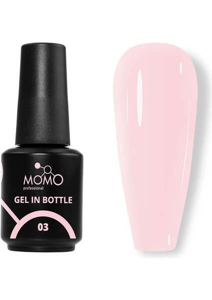 Gel In Bottle No.03, Akıllı Fırçalı Protez Tırnak Jeli, Uçuk Pembe, 18 ml