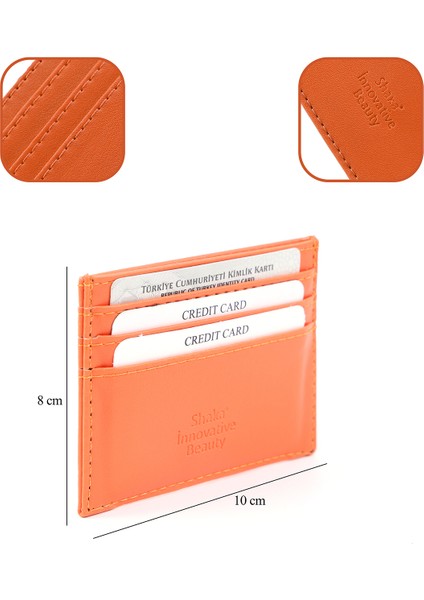 Turuncu SHK68 Unisex Suni Deri Süper Ince Model Kağıt Para Bölmeli Kredi Kartı ve Kartvizitlik Kartlık Cüzdan fırsatları