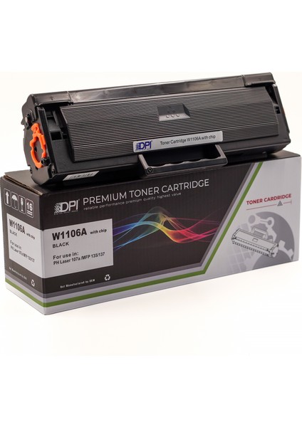 Hp W1106A Chipli Muadil Toner - 106a – M126 M128 M127 – 2300 Sayfa Siyah