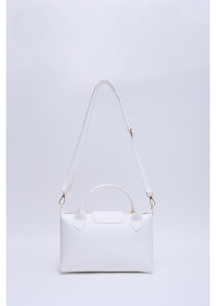 Beyaz SHK135 Suni Deri, Tek Bölmeli, Çift Askılı El, Kol ve Çapraz Omuz Çantası fırsatları