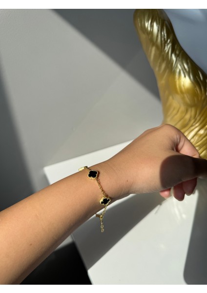 925 Ayar Gümüş Beşli Cleef Model 10 mm Yonca Bileklik modelleri