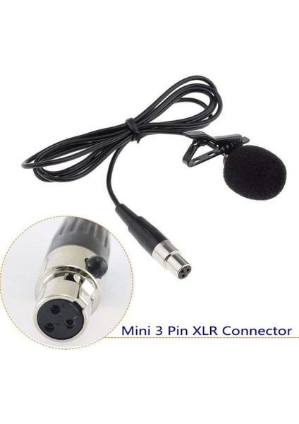 3 Pin Mini Xlr Dişi Uçlu Yaka Mikrofonu 1.2 Metre