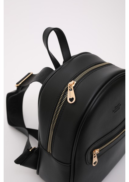 Siyah Shk200 Deri 2 Bölmeli Fermuarlı Yazılı Kolon Askılı Sırt Çantası U:26 E:22 G:9 Cm modelleri