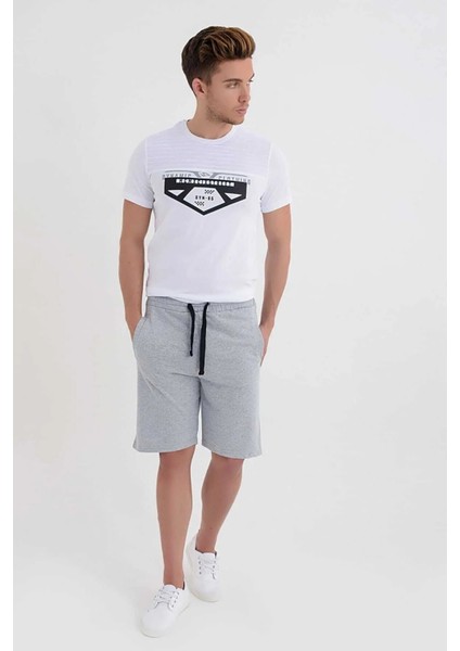 Erkek Gri Beli Lastikli Cepli Bermuda Şort Yazlık Rahat Tasarım fiyatları