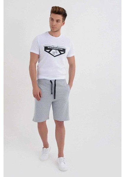 Erkek Gri Beli Lastikli Cepli Bermuda Şort Yazlık Rahat Tasarım fırsatları