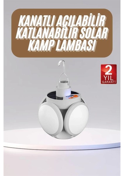 Katlanabilir Askılı Kamp Lambası 5 Kanatlı Pratik Güneş Enerjili fiyatları