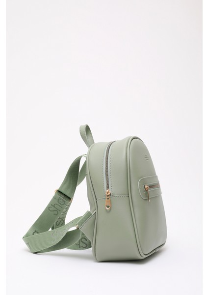 Mint Yeşili Shk200 Deri 2 Bölmeli Fermuarlı Yazılı Kolon Askılı Sırt Çantası U:26 E:22 G:9 Cm fiyatları