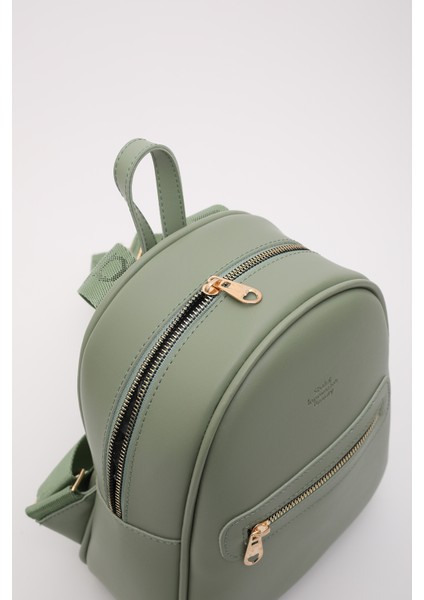 Mint Yeşili Shk200 Deri 2 Bölmeli Fermuarlı Yazılı Kolon Askılı Sırt Çantası U:26 E:22 G:9 Cm modelleri
