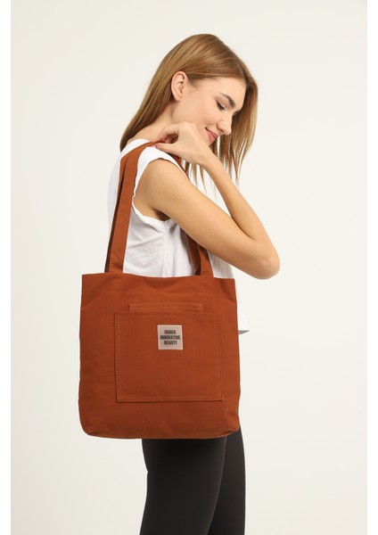 Kiremit U22 Kanvas Kumaş ,3 Bölmeli, Astarlı, Çıtçıtlı, El, Kol ve Omuz Çantası modelleri