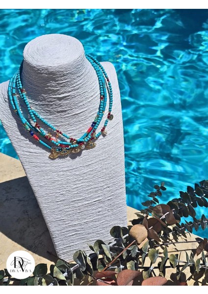 - Azure Amulet Turkuaz Göz Detaylı Kadın Kolye fiyatları