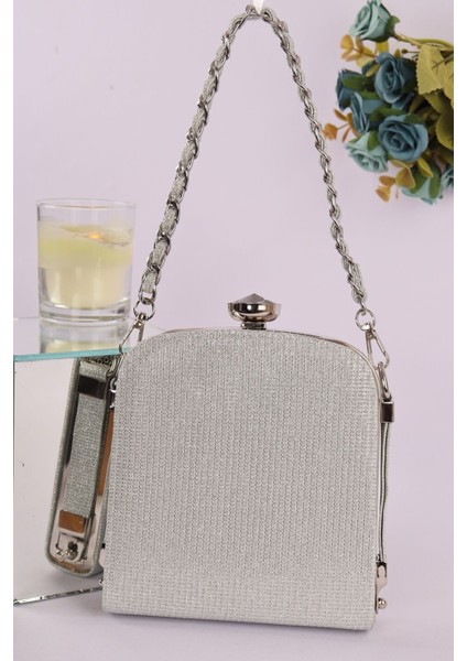 151 Çizgili Kavanoz Abiye Çanta