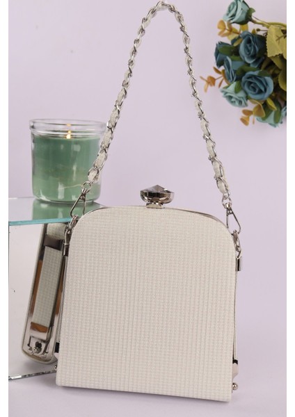 151 Çizgili Kavanoz Abiye Çanta