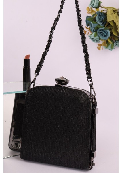 151 Çizgili Kavanoz Abiye Çanta