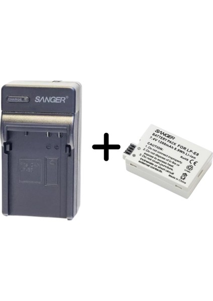 ,Canon ile uyumlu Lp-e8 Batarya + Şarj Cihazı