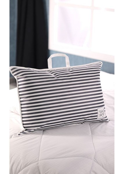 5'li Set 70X50 cm Yastık & Kıyafet Organizer Hurç Lacivert Çizgili fırsatları