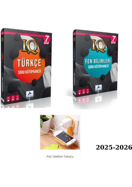 Paraf 7. Sınıf Iq Türkçe ve Fen Bilimleri Soru Bankası Seti Priz Tutucu Hediyeli