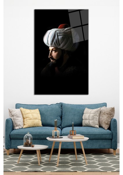 Fatih Sultan Mehmet Portesi Cam Tablo, Ev ve Ofis Dekoru, Hediyelik Duvar Dekorasyonu, Kırılmaz Cam modelleri