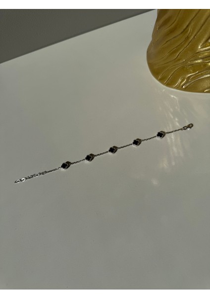 925 Ayar Gümüş Beşli 8 mm Yonca Bileklik modelleri