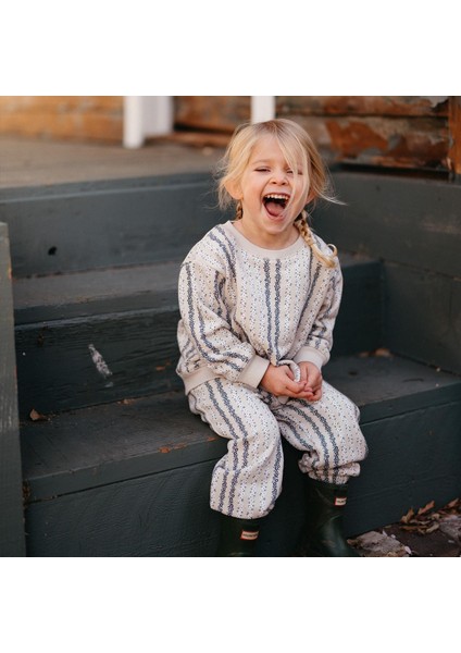 Dikey Çiçek Sweatshirt Pantolon Set indirimleri