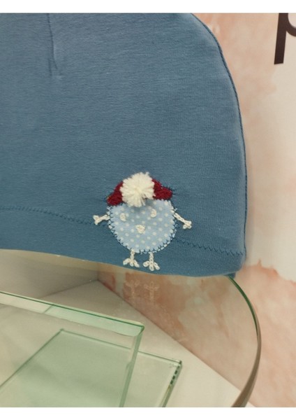 Desenli Bebek Bere - Mavi - Organik & El Yapımı fiyatları