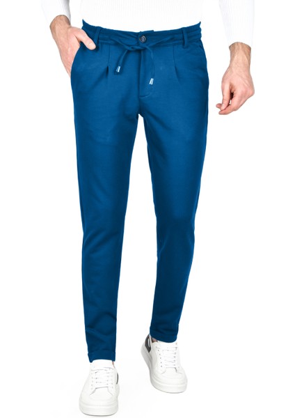 Beli Lastikli Slim Fit Likralı Duble Paça Penye Spor Pantolon 2502385