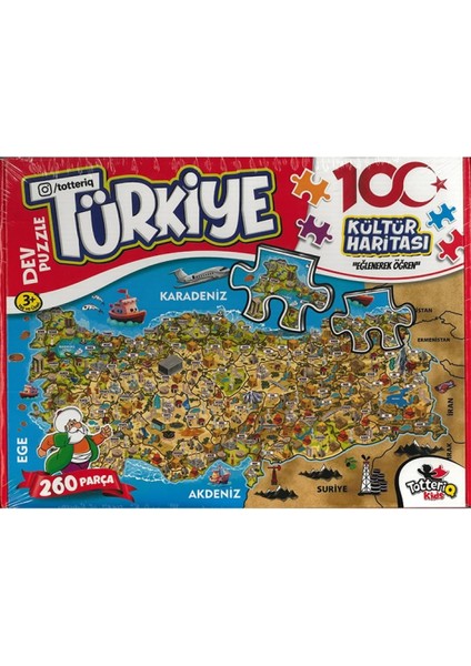 Türkiye Kültür Haritası Kutulu Puzzle/yapboz 260 Parça