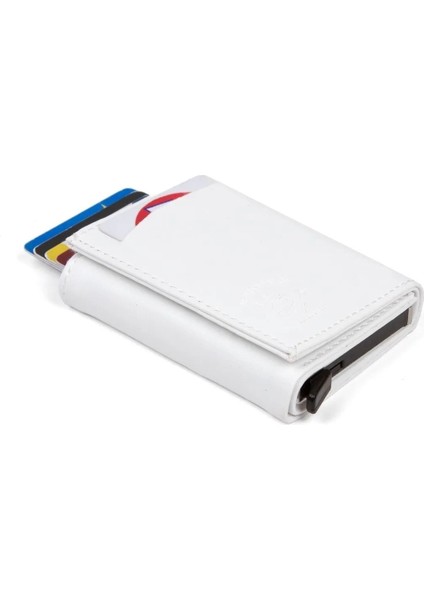 Erkek Rfıd Otomatik Çekim Koruyucu Mekanizmalı Kağıt Para Bölmeli Hediyelik Kartlık Cüzdan TUL605 - Beyaz modelleri
