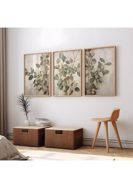 Renkli Ahşap Çerçeveli Tablo Seti, Doğal ve Şık Ev Dekorasyonu Için Mükemmel Seçim