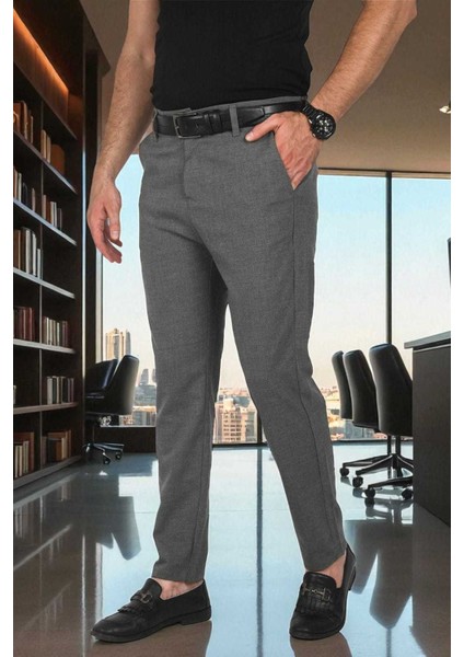 Italyan Kesim Tüylenmez Likralı Spor Pantolon Esnek Kumaş Bilek Boy Boru Paça Klasik Pantolon 2502005 fırsatları