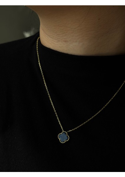 925 Ayar Gümüş 10 mm Yonca Cleef Model Kolye fiyatları
