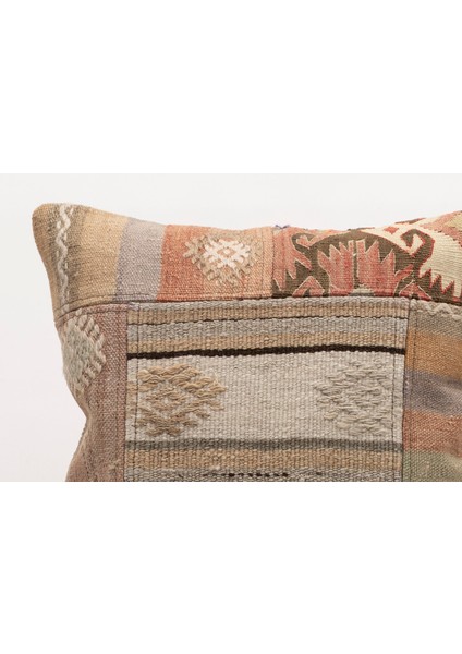 El Yapımı Kilimden Yapılmış Vintage Kırlent Kılıfı, Yün, 40X40 cm fiyatları