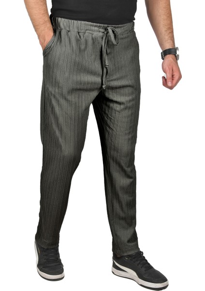 Rahat Kesim Örme Kumaş Beli Lastikli Ince Spor Pantolon 2502216