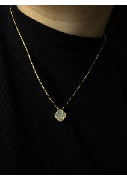925 Ayar Gümüş 10 mm Yonca Cleef Model Kolye fırsatları