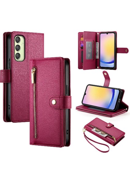 Samsung Galaxy A25 Kickstand Bilek Kayışı Çok Fonksiyonlu Flip Case (Yurt Dışından) modelleri