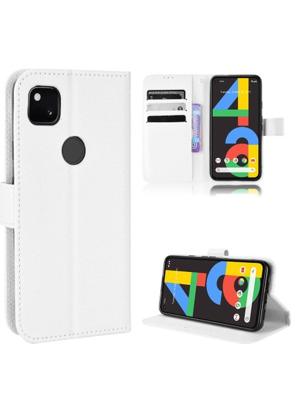 Google Piksel 4A 4g Kickstand Kart Tutucu Kapak Manyetik Cüzdan Için Kılıf (Yurt Dışından)
