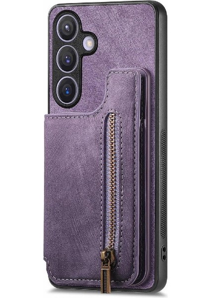 Samsung Galaxy S24 Artı Standı Fonksiyonu Vintage Fermuar Cüzdan Geri (Yurt Dışından) fırsatları