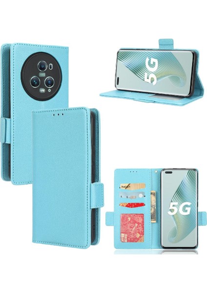 Onur Için Kılıf Sihirli 5 Pro 5g Yan Toka Cüzdan Kart Yuvaları Tutucu Pu (Yurt Dışından)