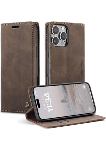 IPhone 16 Için Flip Case Artı Manyetik Kapatma Darbeye Vaka Kart Yuvası Pu (Yurt Dışından)