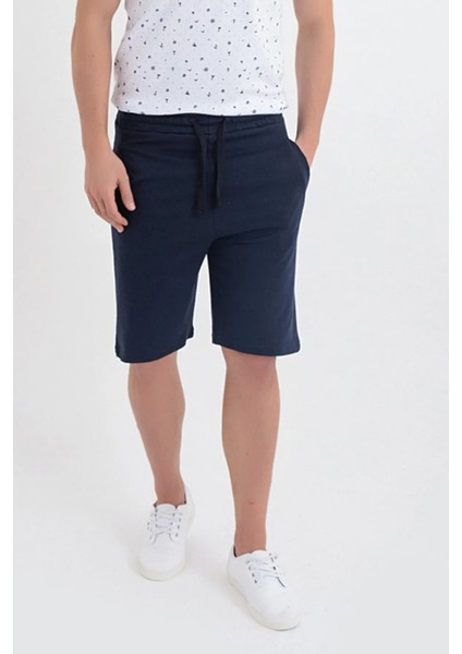 Erkek Lacivert Beli Lastikli Cepli Şort Düz Desenli Nefes Alabilir Günlük Kullanım fiyatları