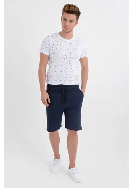 Erkek Lacivert Beli Lastikli Cepli Şort Düz Desenli Nefes Alabilir Günlük Kullanım modelleri