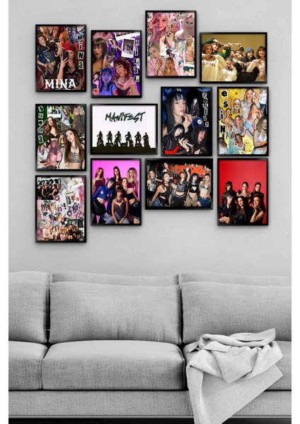 Renkli Mdf Tablo Seti, 12 Parça Dekoratif Duvar Sanatı Hediye