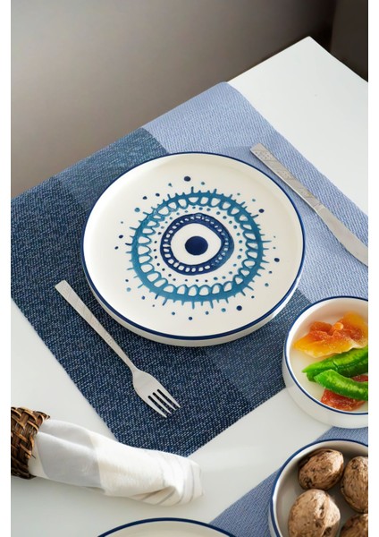 Handmade 6 Parça Nazar Boncuklu Pasta Takımı & Lüx Sunum Servisleri