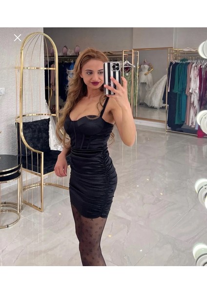 Saten Mini Elbise modelleri