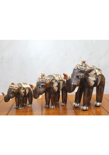 Ahşap 3'lü Fil Seti Okas:12 fiyatları